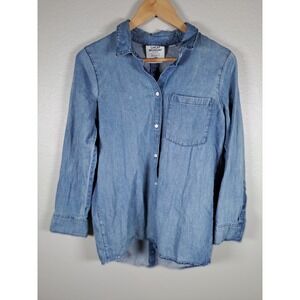 Cheap Monday Stockholm Blue Denim Button Down Back Shirt Light Wash Cotton 38